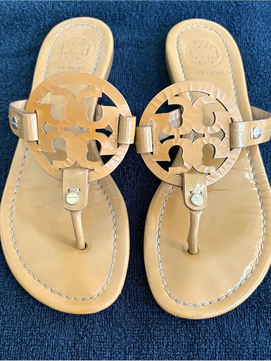 Tory Burch Shoes - Tory Burch Beige Patent Miller Sandals